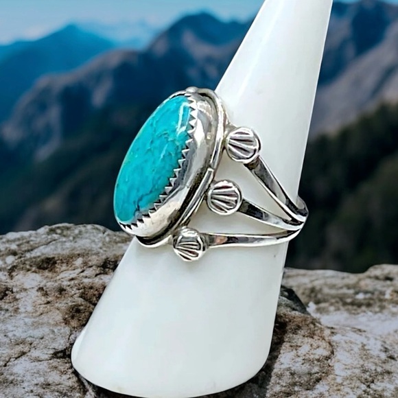 🌺Vintage P. McCray Navajo Sterling Turquoise Ring - Picture 3 of 15